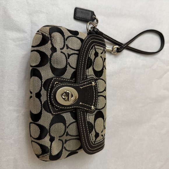 Coach Y2K Black and Gray Signature Wristlet